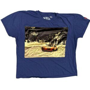 Bastille Rive Droite ICON Silk Patch Print Made in Italy Cotton TShirt Blue XXL
